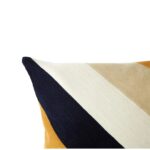 Square cushion with geometric embroidery in assorted tones, adding a bold, contemporary accent to any room.