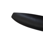 Black and gold aluminium boat dish with dimpled texture – modern sculptural table decor.