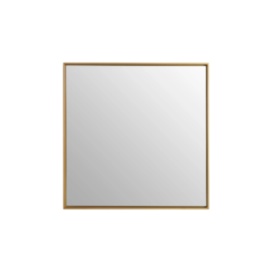 Large square wall mirror with slim gold frame – 52cm decorative accent mirror for contemporary interiors.