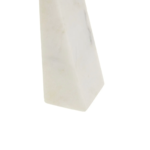 Set of two white marble bookends with polished surface and unique veining.