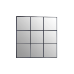 Modern grid-style wall mirror with black metal frame – 95cm decorative mirror for contemporary spaces.