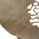 Round black and gold aluminium sculpture with open design – modern artistic home accent.