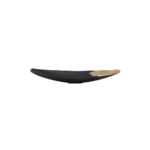 Black and gold aluminium boat dish with dimpled texture – modern sculptural table decor.