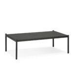 SLATER Dark Grey and Black Outdoor Sofa Set – 4-piece garden furniture set with woven rope detailing and sleek metal frame.