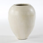 MONA Cream Terracotta Vase – Large 70cm cream-beige ovoid decorative vase with matte finish and rustic handmade texture.