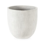 PORTO Large White Fibre Cement Planter with rounded shape and terrazzo finish, ideal for modern outdoor or indoor plant styling.