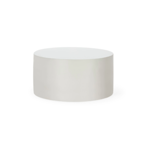 TUBOO White Fibre Cement Coffee Table – Round contemporary outdoor coffee table in white matte finish, perfect for modern gardens or interiors.