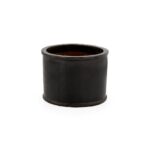 Large grey cylindrical stoneware planter with a smooth fallen grey finish, ideal for modern outdoor and indoor plant styling.