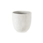 PORTO Large White Fibre Cement Planter with rounded shape and terrazzo finish, ideal for modern outdoor or indoor plant styling.