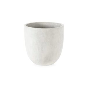 PORTO Large White Fibre Cement Planter with rounded shape and terrazzo finish, ideal for modern outdoor or indoor plant styling.