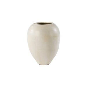 MONA Cream Terracotta Vase – Large 70cm cream-beige ovoid decorative vase with matte finish and rustic handmade texture.