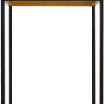 Contemporary table lamp with black frame and brushed brass top, featuring vertical slats that emit ambient light—ideal for stylish, modern interiors.