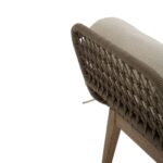 LHAI outdoor day bed by Verdara Living with bronze and charcoal outdoor cushions and solid wood tapered-leg frame for garden or patio use.