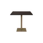 ELLIOT Bar Table 110x70 with dark Wengue top and light bronze powder-coated steel base – modern bar-height table.