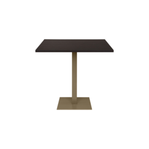 ELLIOT Bar Table 110x70 with dark Wengue top and light bronze powder-coated steel base – modern bar-height table.