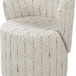 Barril Swivel Dining Chair upholstered in LIZZO Zulu-06 fabric with dark wengue base – designer seating with luxury Spanish textile.