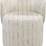 Barril Swivel Dining Chair upholstered in LIZZO Zulu-06 fabric with dark wengue base – designer seating with luxury Spanish textile.