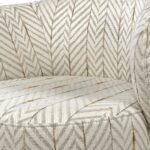 Barril Swivel Dining Chair upholstered in LIZZO Zulu-06 fabric with dark wengue base – designer seating with luxury Spanish textile.