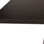 ELLIOT Bar Table 110x70 with dark Wengue top and light bronze powder-coated steel base – modern bar-height table.