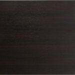 ELLIOT Bar Table 110x70 with dark Wengue top and light bronze powder-coated steel base – modern bar-height table.