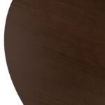 ELLIOT round dining table Ø120 with dark brown oak veneer top and dark bronze powder-coated steel base.