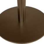 ELLIOT round dining table Ø120 with dark brown oak veneer top and dark bronze powder-coated steel base.