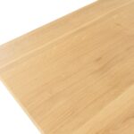 ELLIOT Natural Dining Table 70x70 with solid oak top and black powder-coated steel base, featuring a stain-protective PU finish.