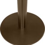 ELLIOT round dining table with slate-finished laminate top and dark bronze powder-coated steel base.