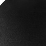 Round black laminate dining table with brushed silver edge and black powder-coated steel base – ELLIOT Ø90.