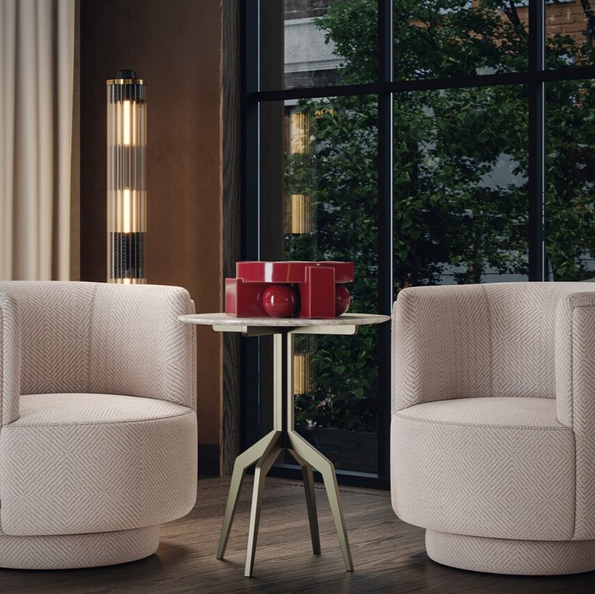 luxury interior with high-end side table razor