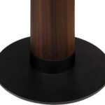 JOBURG 70 Side Table with round smoked eucalyptus veneer top and black cylindrical base – modern accent table Ø70 cm x 60 cm for refined interiors.