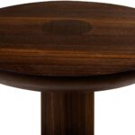 JOBURG 70 Side Table with round smoked eucalyptus veneer top and black cylindrical base – modern accent table Ø70 cm x 60 cm for refined interiors.