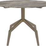 RAZOR Bro Dining Table with grey travertine top and brushed bronze stainless steel base – 120cm round dining table for modern luxury interiors.