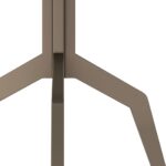 RAZOR Bro Bar Table with 80cm round grey travertine top and brushed bronze legs – modern luxury table for bar seating.