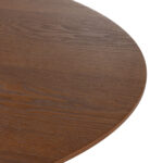 Alt text: LEGGERA Walnut Dining Table with oval oak veneer top, modern walnut dining table with sturdy base, elegant oval dining table for contemporary interiors.