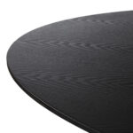 Alt text: LEGGERA Black Dining Table with oval oak veneer top, modern black dining table with sturdy base, elegant oval dining table in sleek black finish for contemporary interiors.