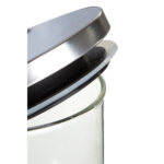 FRESKA Silver Jar – 550ml clear glass storage jar with airtight silver metal lid.