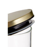 FRESKA Gold Jar – 550ml clear glass storage jar with airtight gold metal lid.