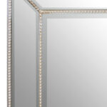 ZIVOR Silver Finish Rectangular Wall Mirror – silver wooden frame with decorative beaded detailing, modern wall mirror.