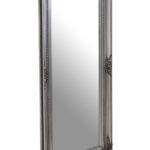 LORO Silver Ornate Wall Mirror – tall wall mirror with sleek silver wooden frame, modern reflective accent.
