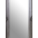 LORO Silver Ornate Wall Mirror – tall wall mirror with sleek silver wooden frame, modern reflective accent.