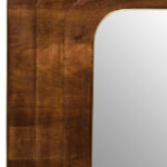 FIORI Square Mango Wood Mirror – hand-carved mango wood frame with brass accents, large square wall mirror.