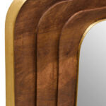 FIORI Square Mango Wood Mirror – hand-carved mango wood frame with brass accents, large square wall mirror.