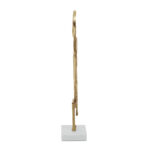CARRO Shapes Sculpture – gold abstract metal design with white marble base, modern decorative accent.