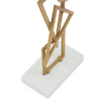 CARRO Shapes Sculpture – gold abstract metal design with white marble base, modern decorative accent.