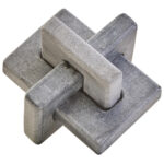 NASON Grey Marble Knot Sculpture handcrafted from solid grey marble with natural veining, featuring a modern knot design.