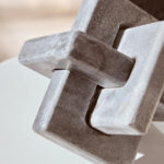 NASON Grey Marble Knot Sculpture handcrafted from solid grey marble with natural veining, featuring a modern knot design.
