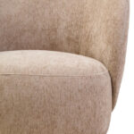 TIVON Deep Stone Chenille Curved Chair – modern curved chair upholstered in textured deep stone chenille with plump cushioning.