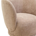 TIVON Deep Stone Chenille Curved Chair – modern curved chair upholstered in textured deep stone chenille with plump cushioning.