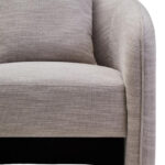 SAVRO Grey Linen Effect Curved Chair – modern curved chair with textured grey linen-effect upholstery and distinctive back design.